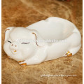 China supplier wholesale cute pig shape porcelain with golden foil ashtray